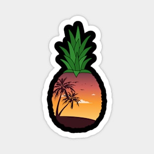 Pineapple Beach Sunset - Tropical Summer Magnet