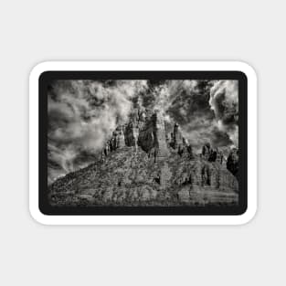 Castle Rock Arizona In Black And White Magnet