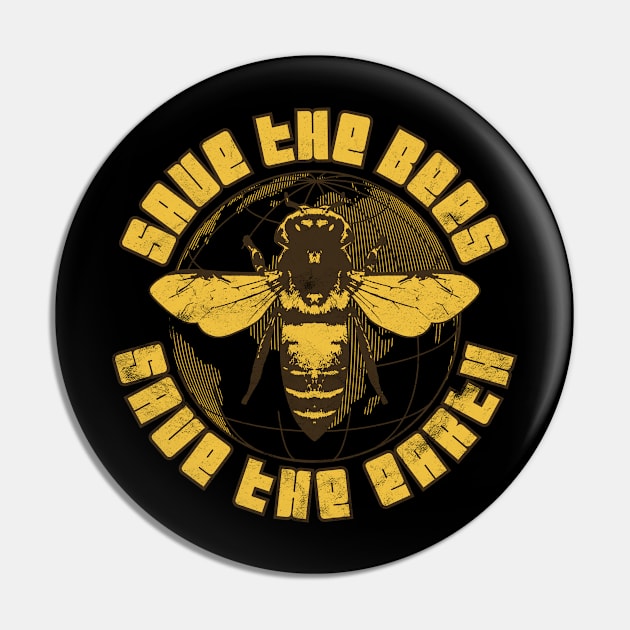 Save The Bees Save The Earth Pin by avshirtnation