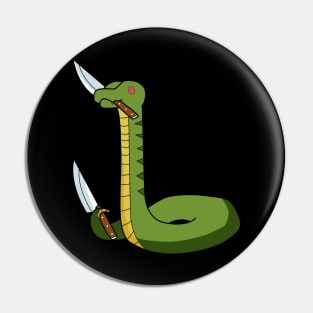 Double wielder , snake with knife! Pin