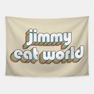 Jimmy Eat World - Retro Rainbow Typography Faded Style Tapestry