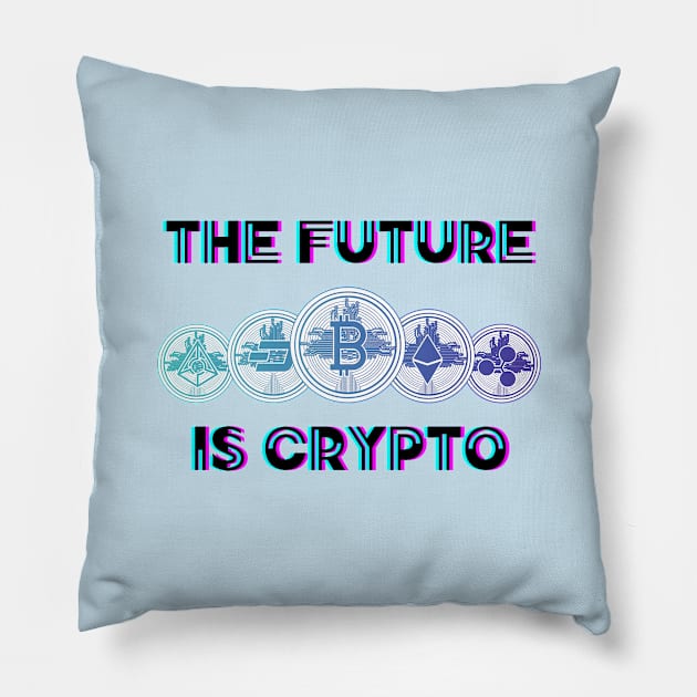 Cryptocurrencies, Blockchain , Bitcoin T-Shirt, Bitcoin Crypto T-Shirt Pillow by Utopia Shop