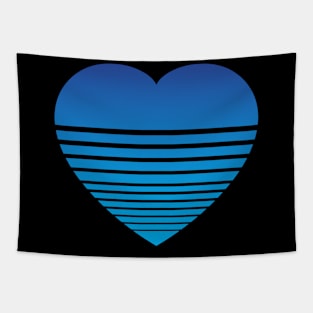 Gradient Heart - Dark Blue Tapestry