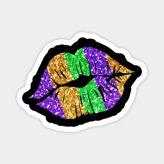 Mardi Gras Lips Magnet by The Lucid Frog