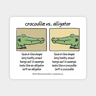 Crocodile vs Alligator Magnet