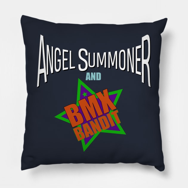 Angel Summoner and BMX Bandit Pillow by Meta Cortex