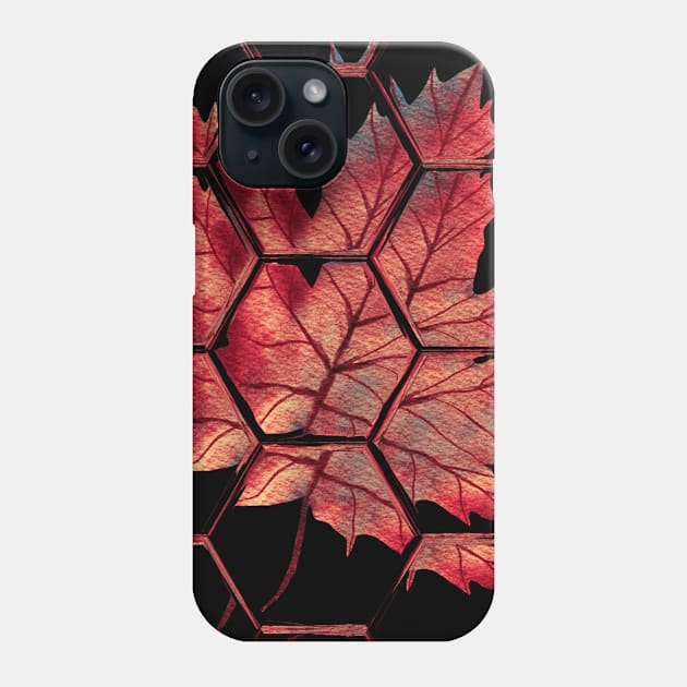 Orange Maple Leaves Watercolor Phone Case by Moon Art