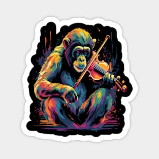 Chimpanzee Playing Violin Magnet