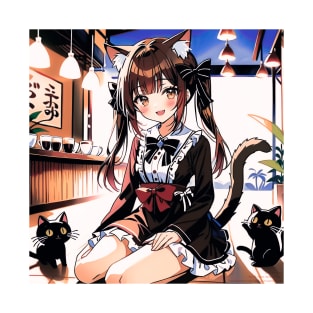 Kawaii Anime Maid Cat Girl 3 T-Shirt