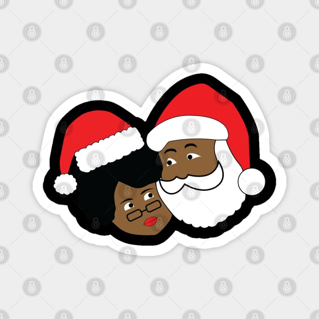 Black Santa and Mrs. Claus Magnet by blackartmattersshop