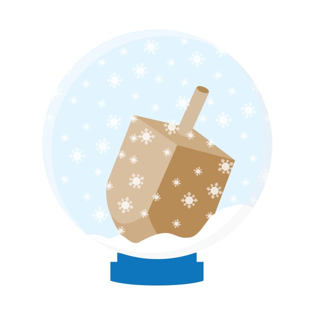 Snow Globe with Hanukkah Dreidel by sigdesign