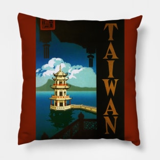 Vintage Travel Poster from Taiwan Pillow