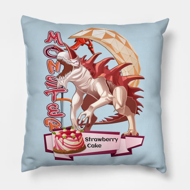 The Strawberry Cake Monster Pillow by black8elise