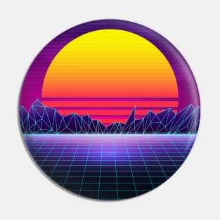 Brazen Yellow Sunset Synthwave Pin