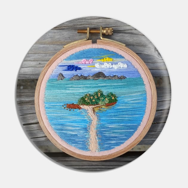 Thailand Landscape Pin by RONembroidery