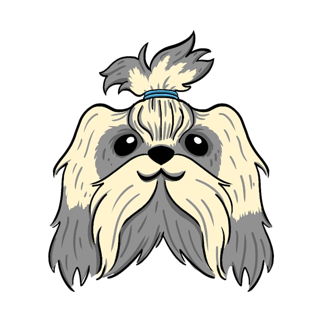 Gray mid haired Shih Tzu by Pingolito