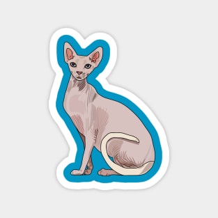 Sphynx cat cartoon illustration Magnet