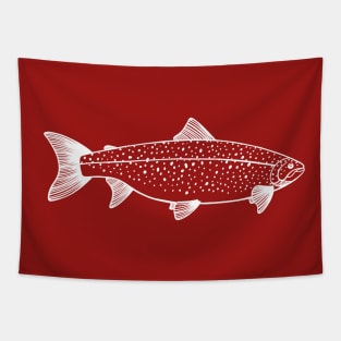 Landlocked Salmon - detailed hand drawn fish design Tapestry