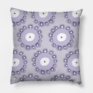 Boho Natural Collection Boho Aesthetic Flower Pattern in Lilac Pastel Purple Pillow