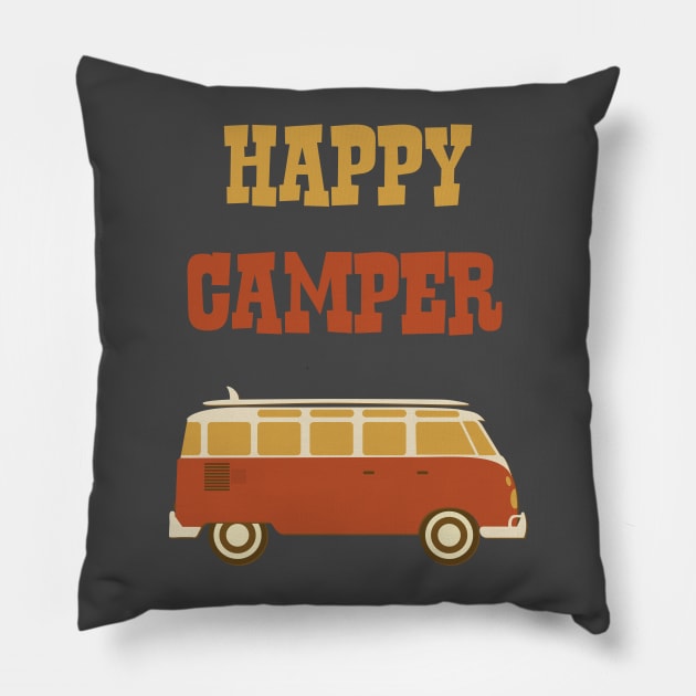 Happy Camper Pillow by vladocar