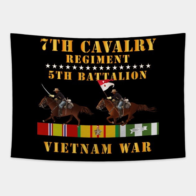 5th Battalion,  7th Cavalry Regiment - Vietnam War wt 2 Cav Riders and VN SVC X300 Tapestry by twix123844