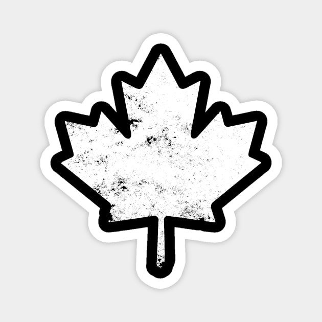 White Distressed Canada Maple Leaf Magnet by DazzlingApparel