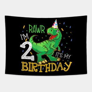 Dinosaur Birthday 2 Years Old Tapestry