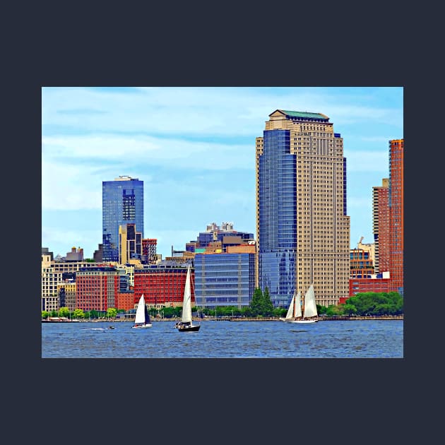 Manhattan NY - Boats By Manhattan Skyline by SusanSavad