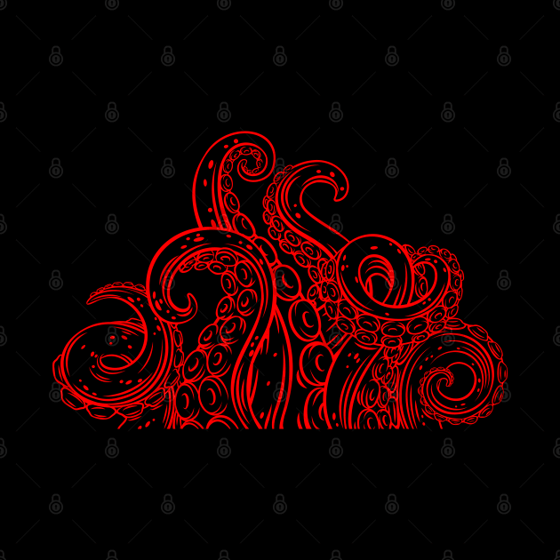 Monstruous Tentacles - Red by Kahytal