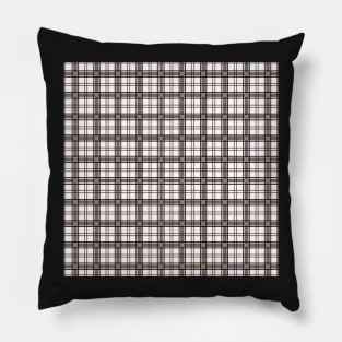 Traditional Japanese Vintage Complex Plaid Koushi Pattern in Black and White Pillow