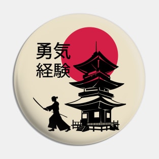 Samurai with pagodai, Japanese phrase Pin