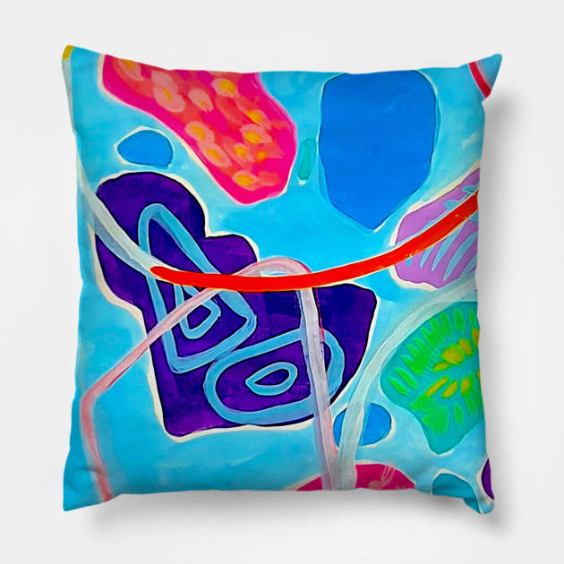 blue abstract Pillow by terezadelpilar