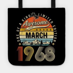 Awesome Since March 1968 Vintage 55th Birthday Tote