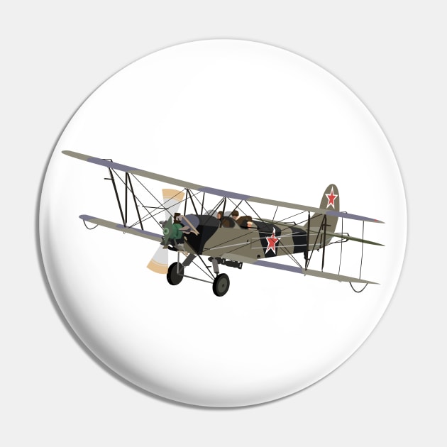 Polikarpov Po-2 Soviet WW2 Biplane Pin by NorseTech