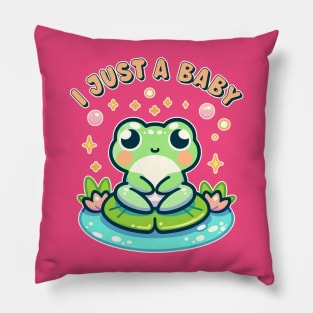 I Just A Baby Cute Kawaii Frog Toddler New Baby Pillow