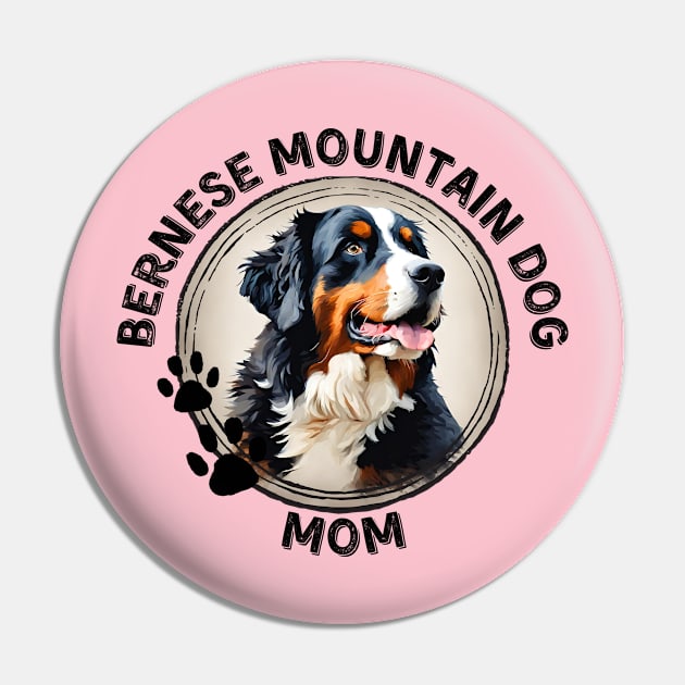 Bernese Mountain Dog Berner Mom Dog Breed Portrait Pin by PoliticalBabes