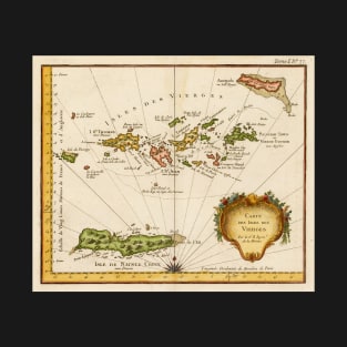 Vintage map of the Virgin Islands (1764) T-Shirt