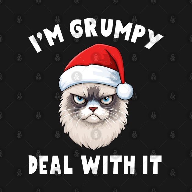 I'm Grumpy Deal With It Funny Sarcastic Saying Santa hat by RetroZin