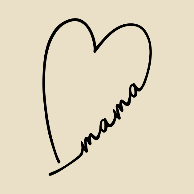 love heart mama design line art heart letters mothers day gift for moms by B*Shoppe