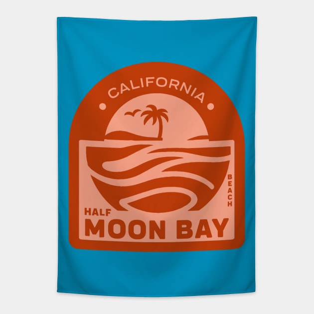 Half Moon Bay Badge Tapestry by Alexander Luminova