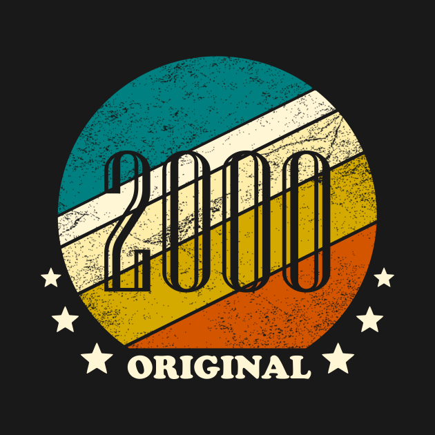Original vintage born in 2000 birth year gift - 2000 - T-Shirt | TeePublic