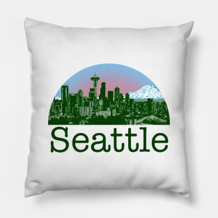 Seattle, the Emerald City Pillow