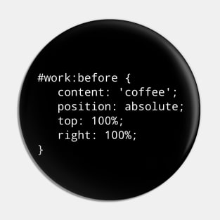 CSS Geeky Programmer Front End Developer Coffee Pin