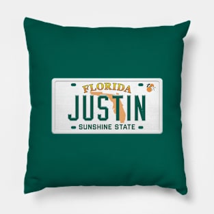 Justin License Plate - FL Pillow