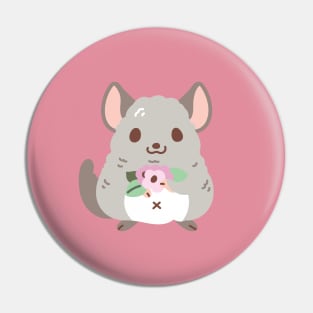 Chinchilla and Flowers Pin