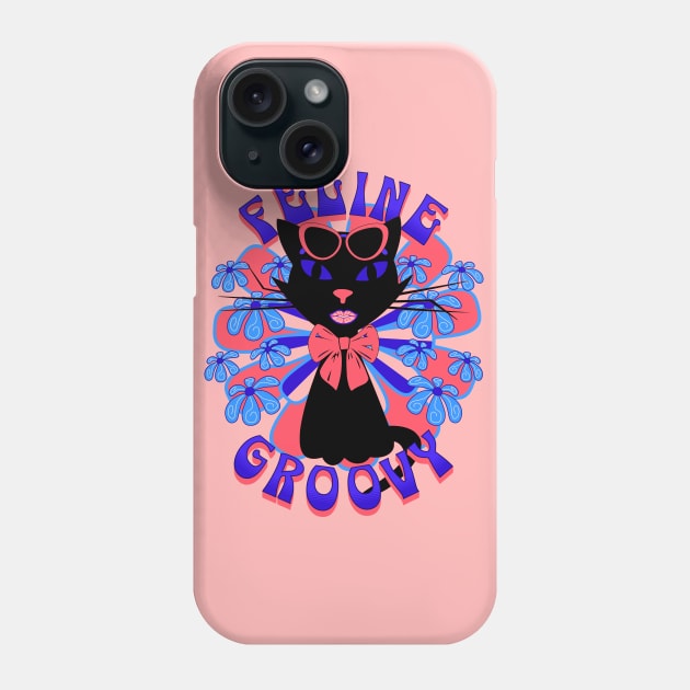 Feline Groovy Phone Case by Liesl Weppen