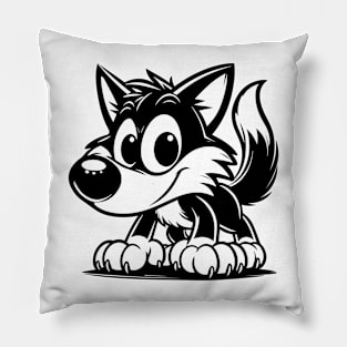 Little Howler: Baby Wolf Design Pillow