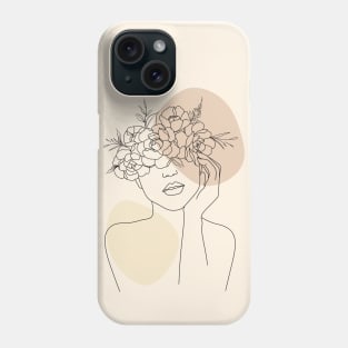 Modern minimalist female boho art Phone Case