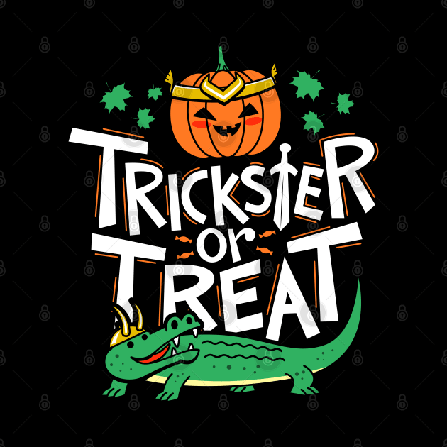 Trickster or Treat Cute Loki Superhero Halloween Typography by BoggsNicolas