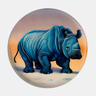 Cute Baby Rhinoceros Watercolor Digital Art Perfect original artwork for a baby or child's room. Pin